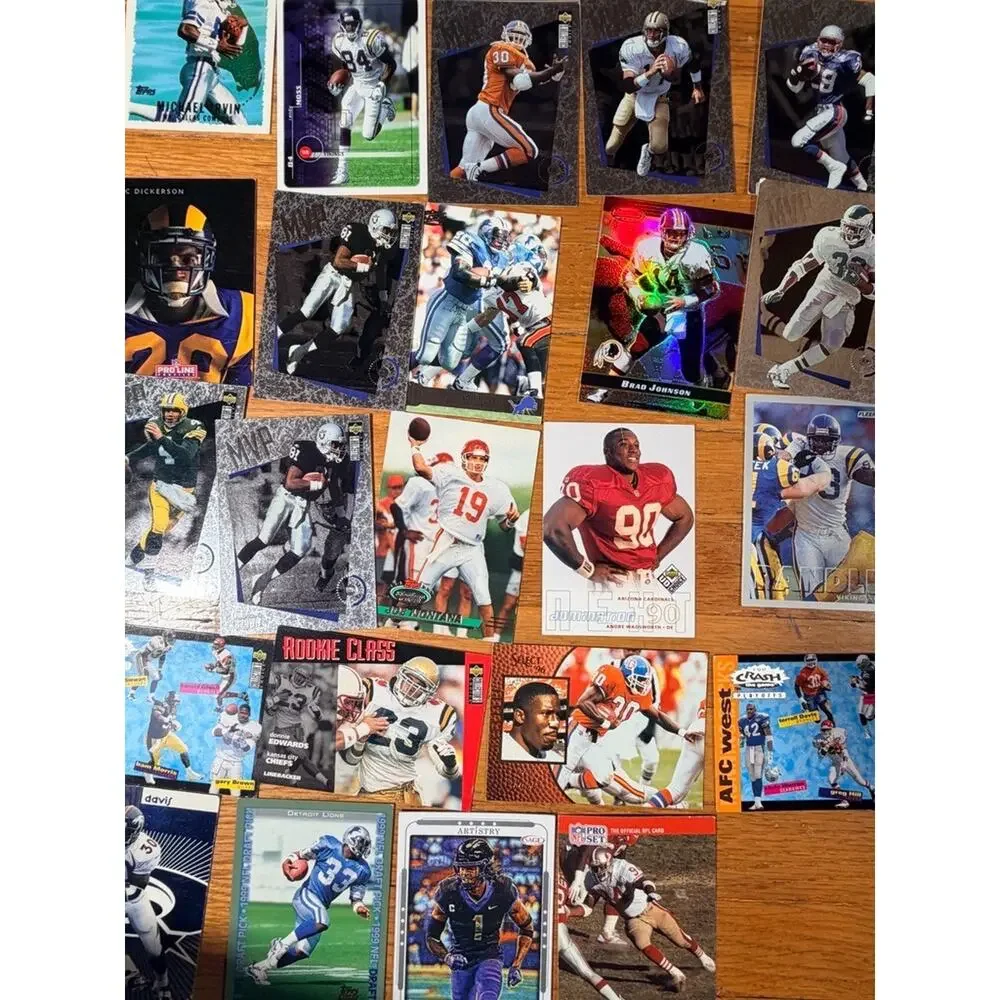 80+ Football Card Lot NFL Stars Rookies Inserts 1990s 2000s Mixed Brands
